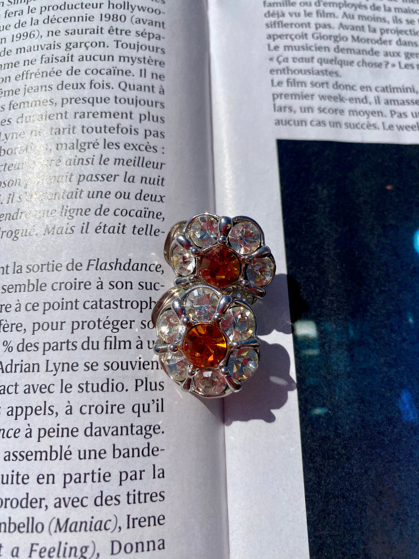 40’s shiny flowers clips