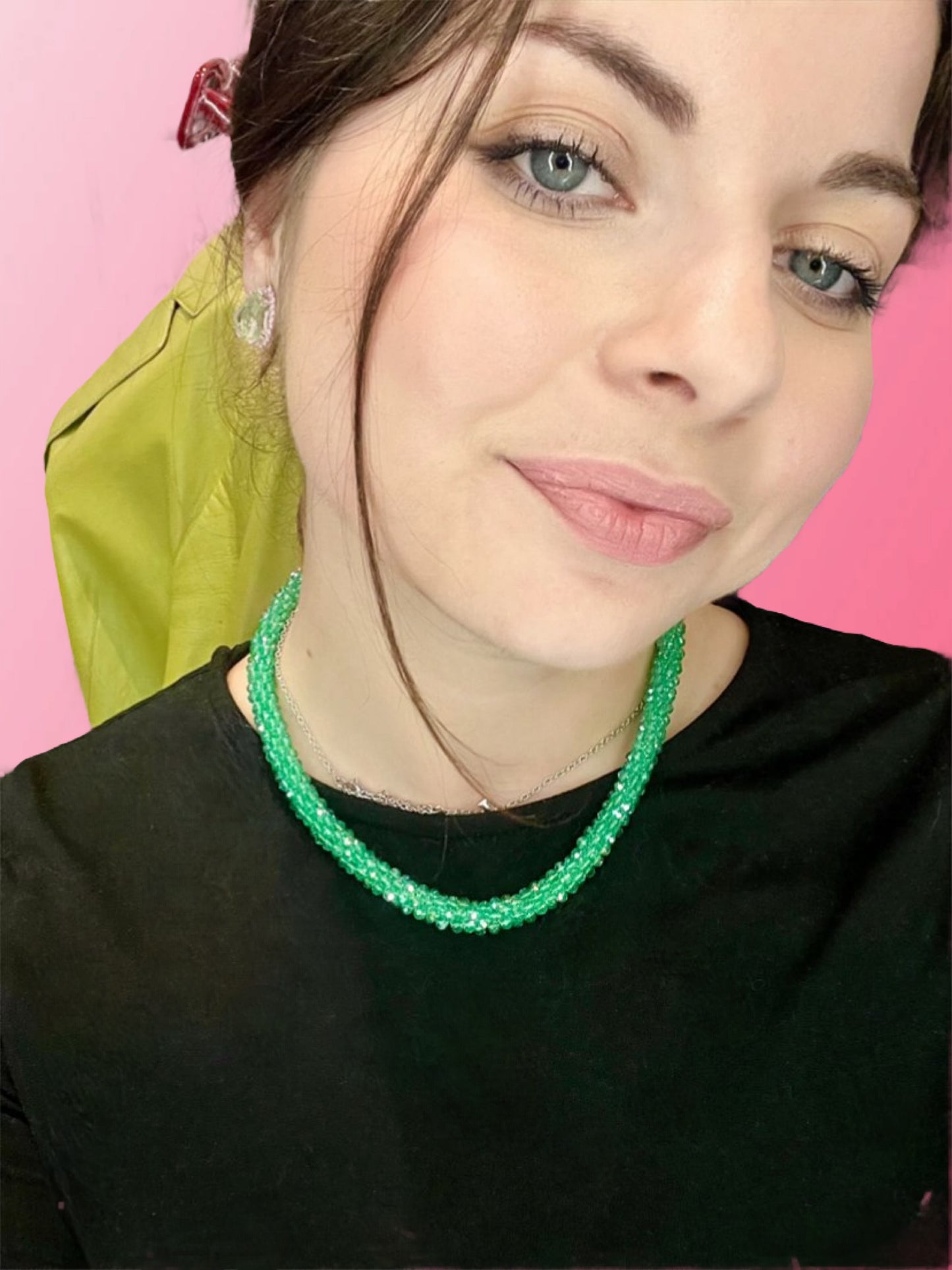 Green pearl necklace