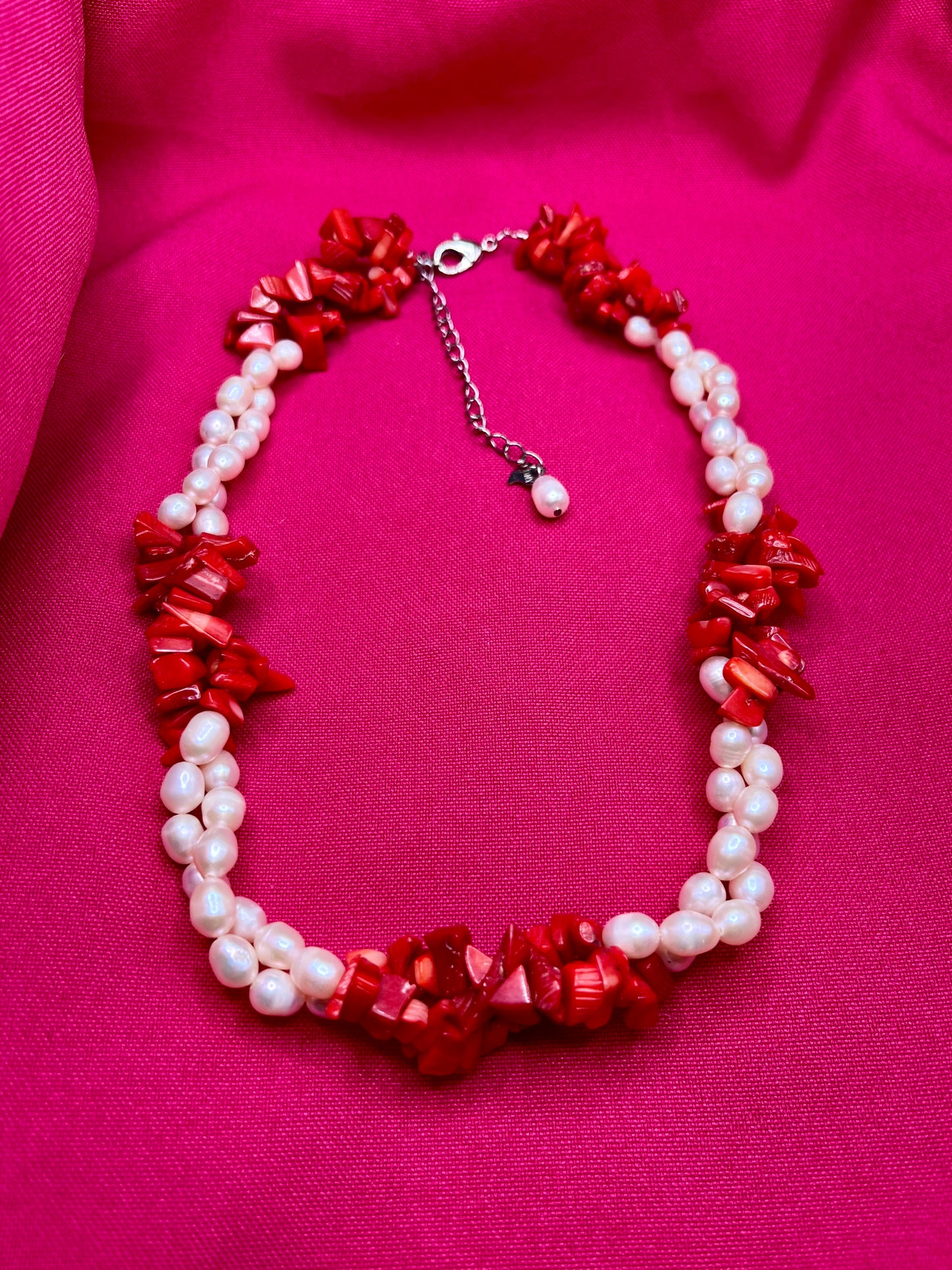 Pearls and coral necklace