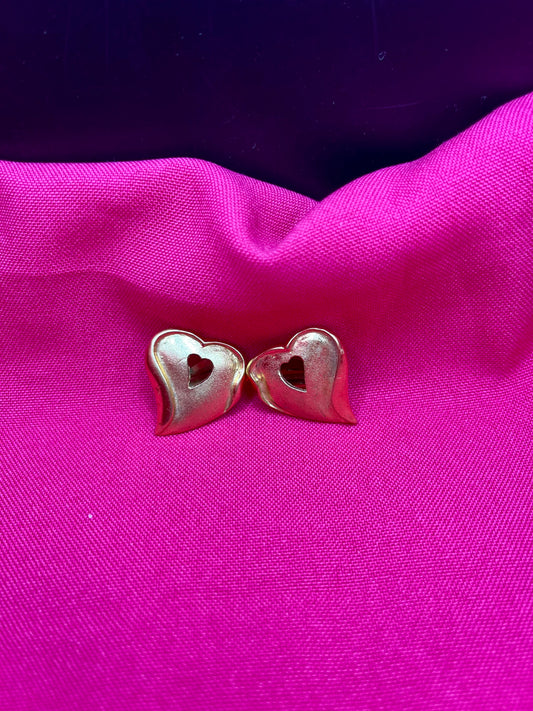 Heart matte gold clips