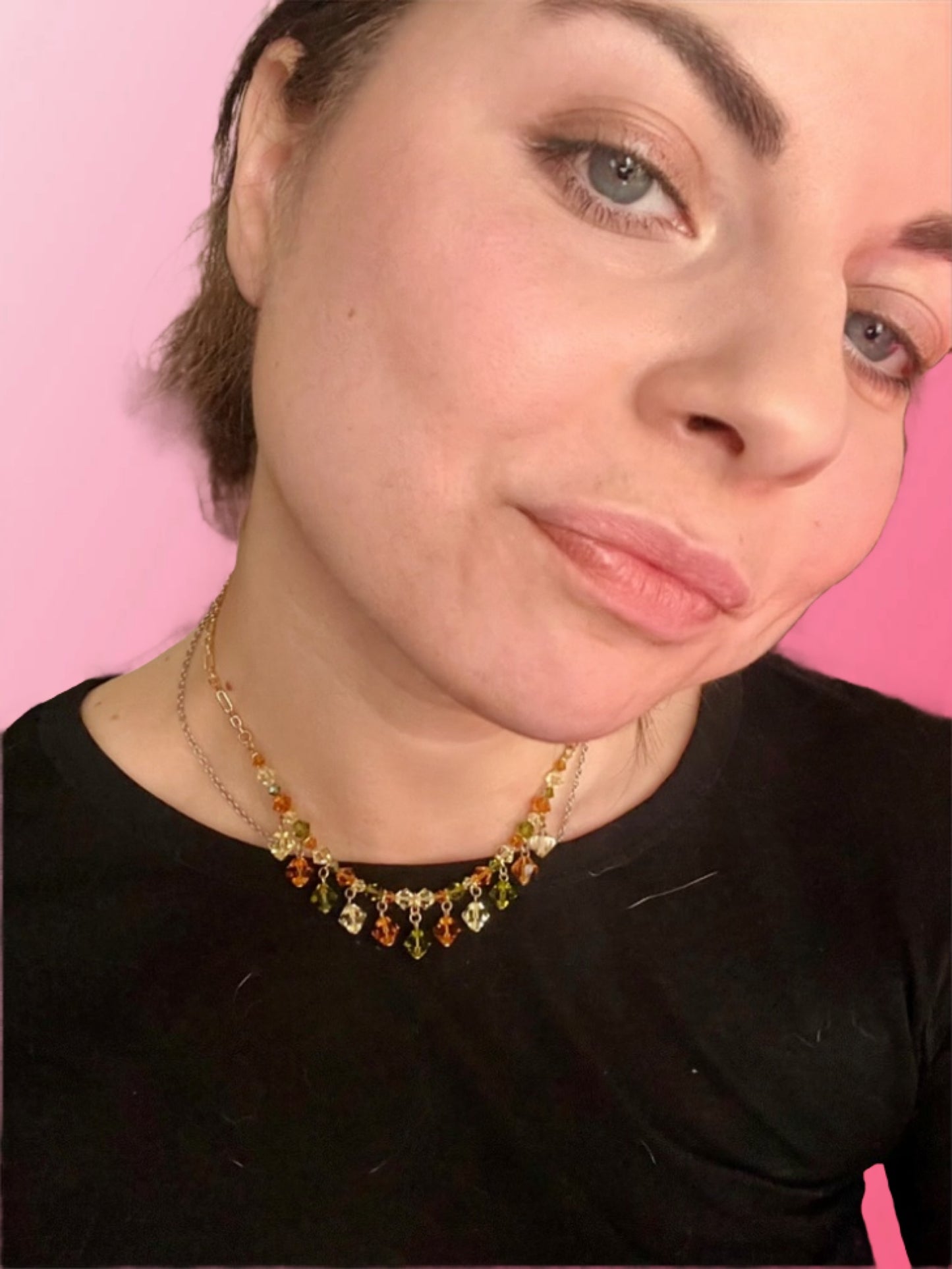 Mixed colors pearls necklace