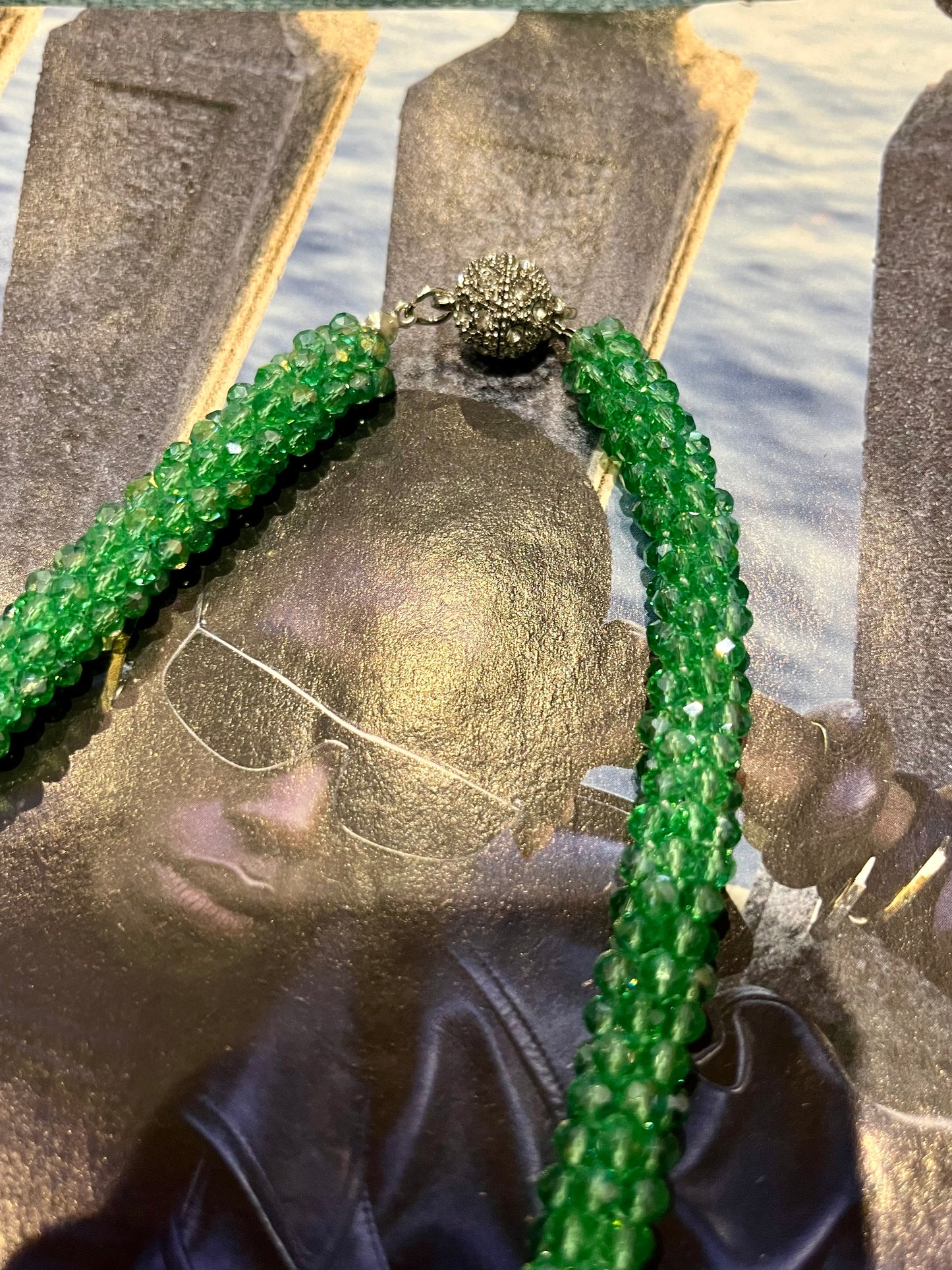 Green pearl necklace