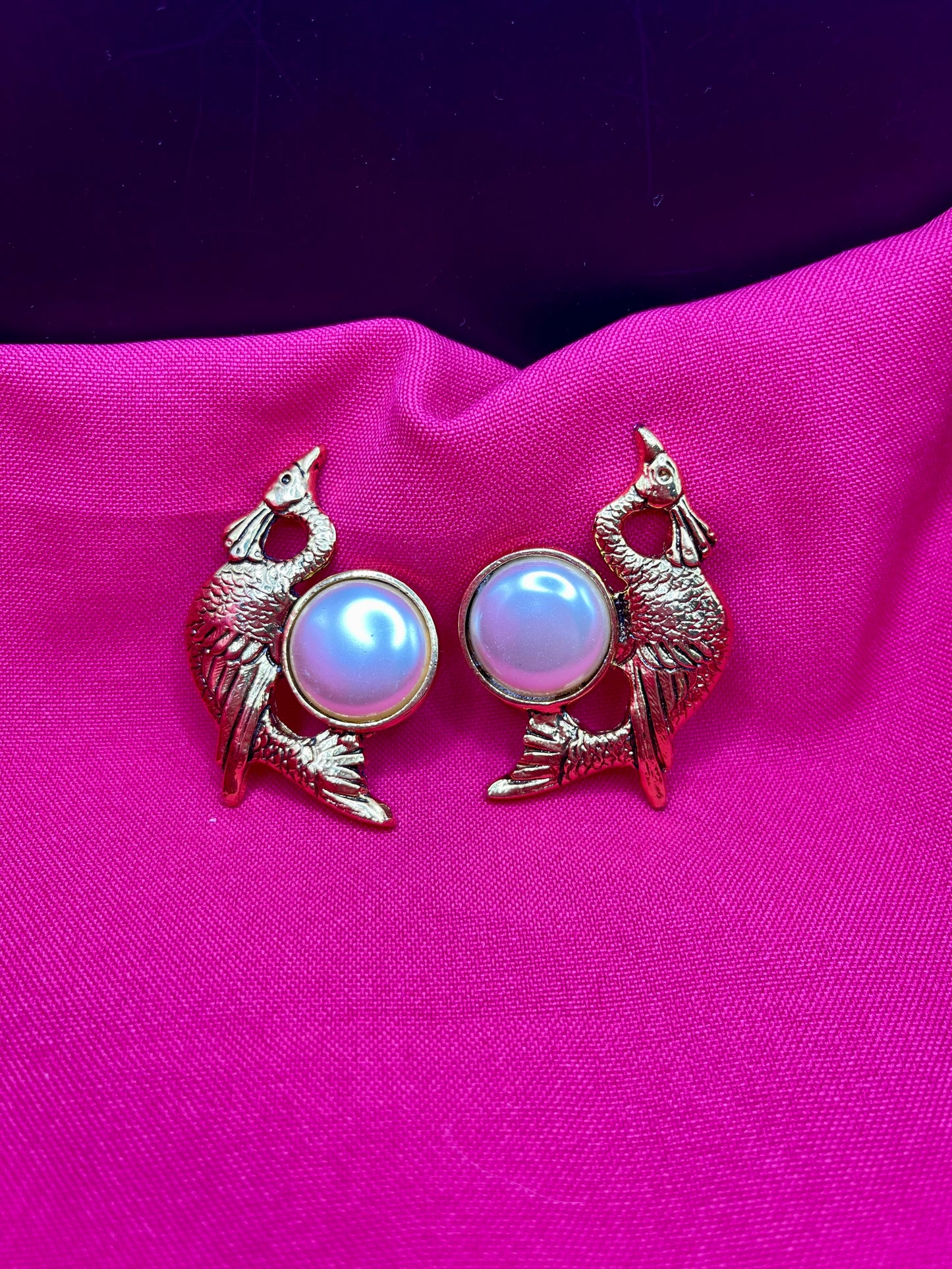 Peacock and Pearl clip