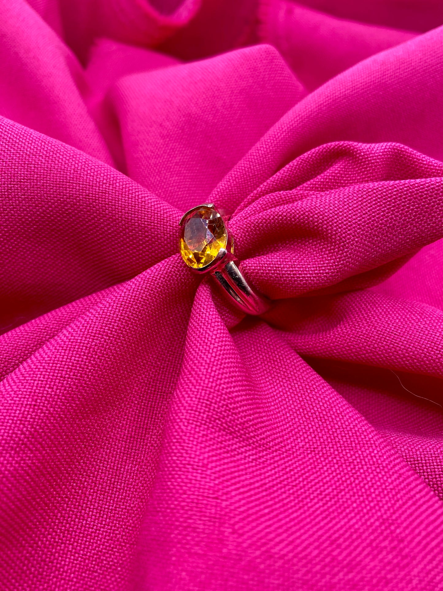 Orange chubby solitaire ring
