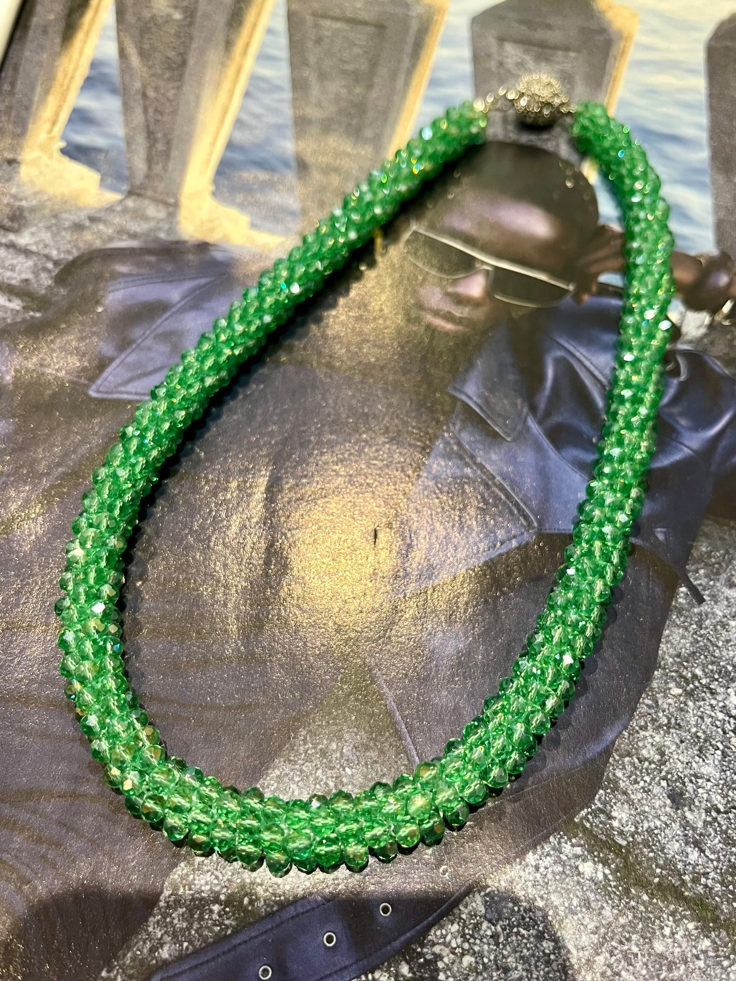 Green pearl necklace
