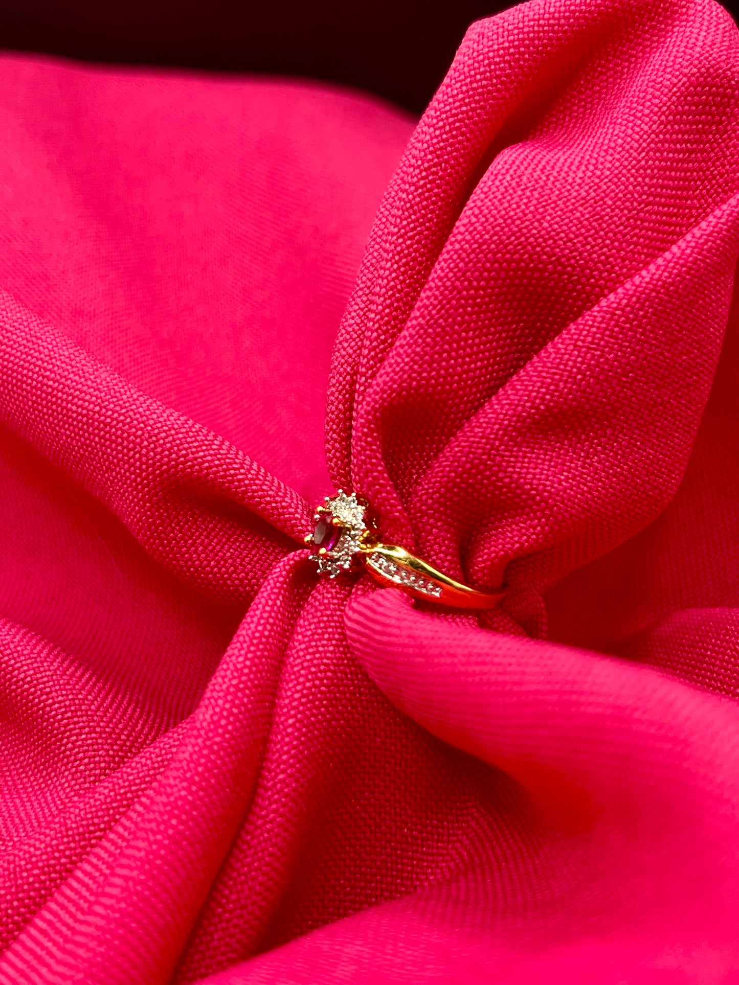 Pink solitaire ring
