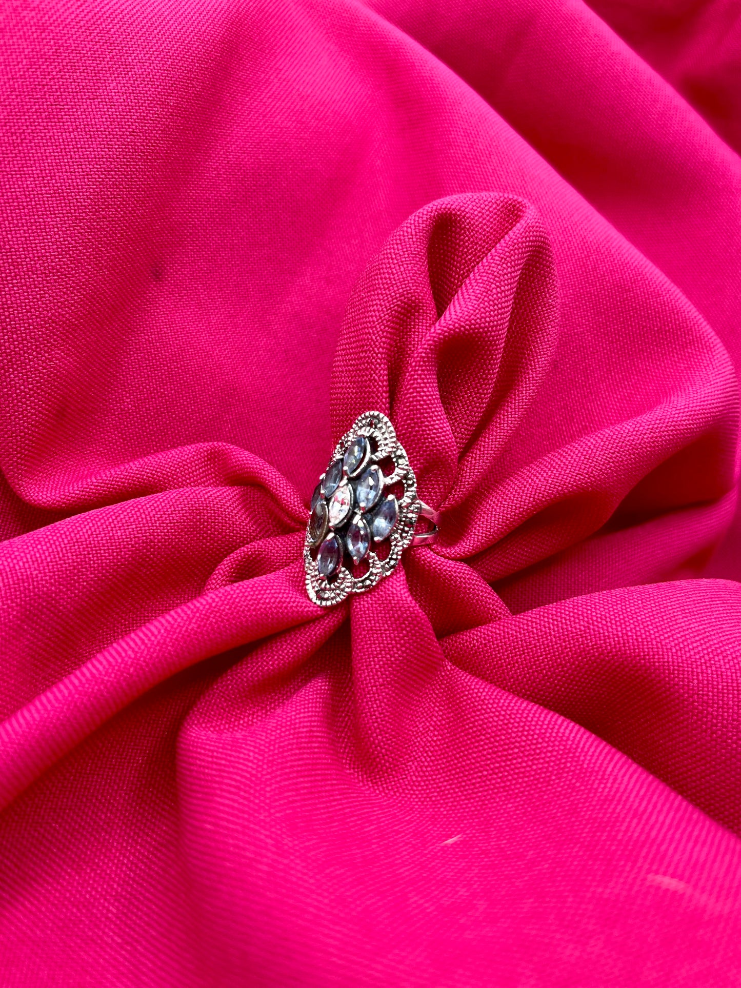Art deco blue ring