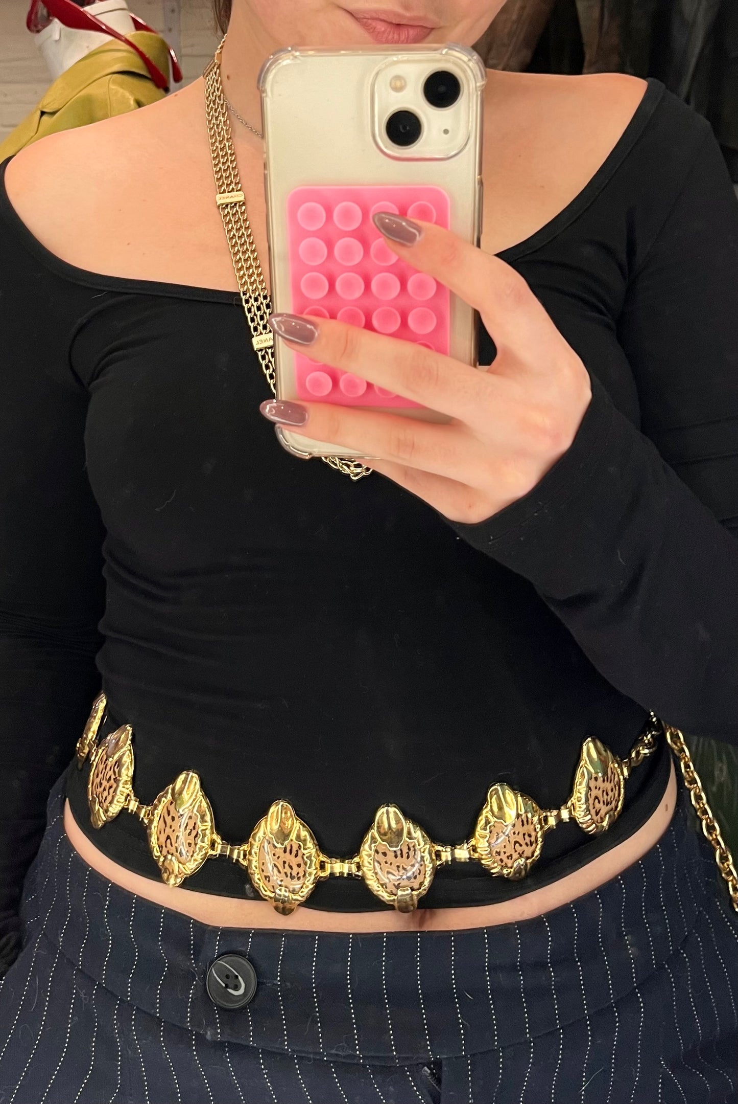 1980s leopard belt