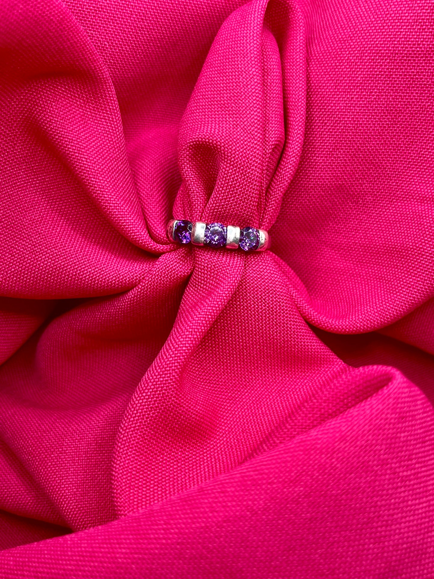 Triple stones Silver ring