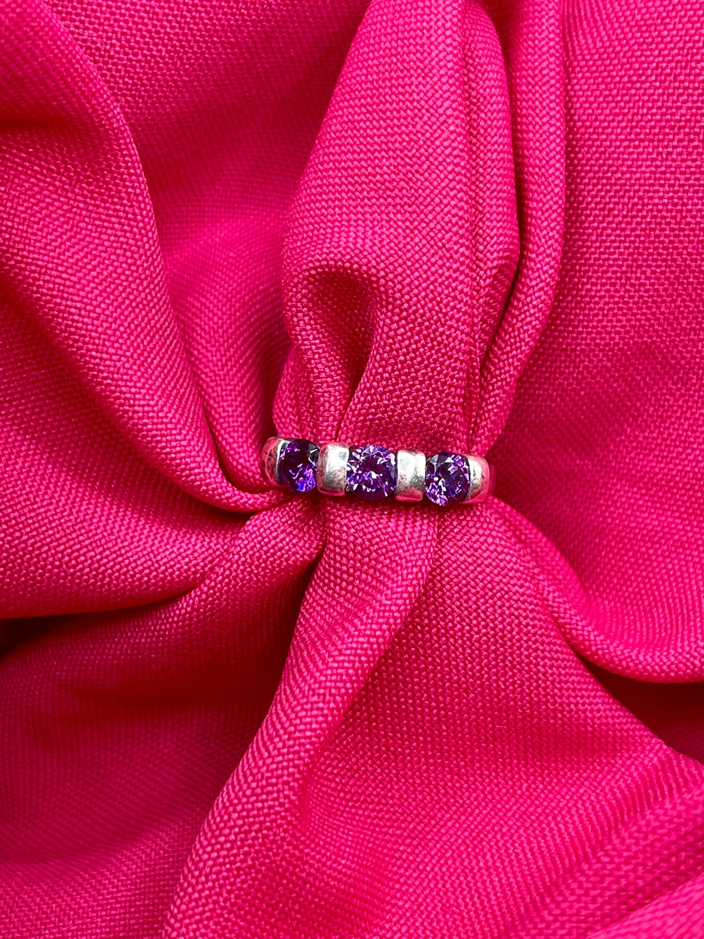 Triple stones Silver ring