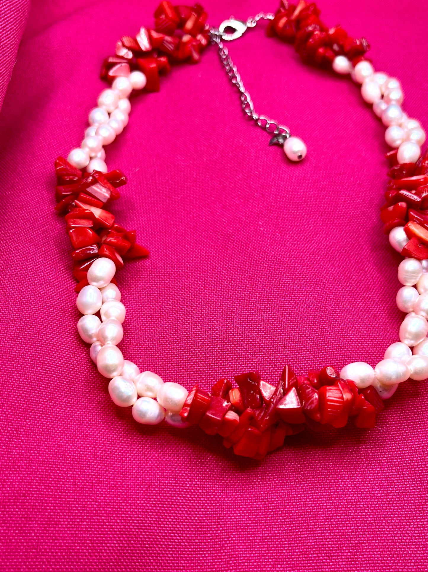 Pearls and coral necklace