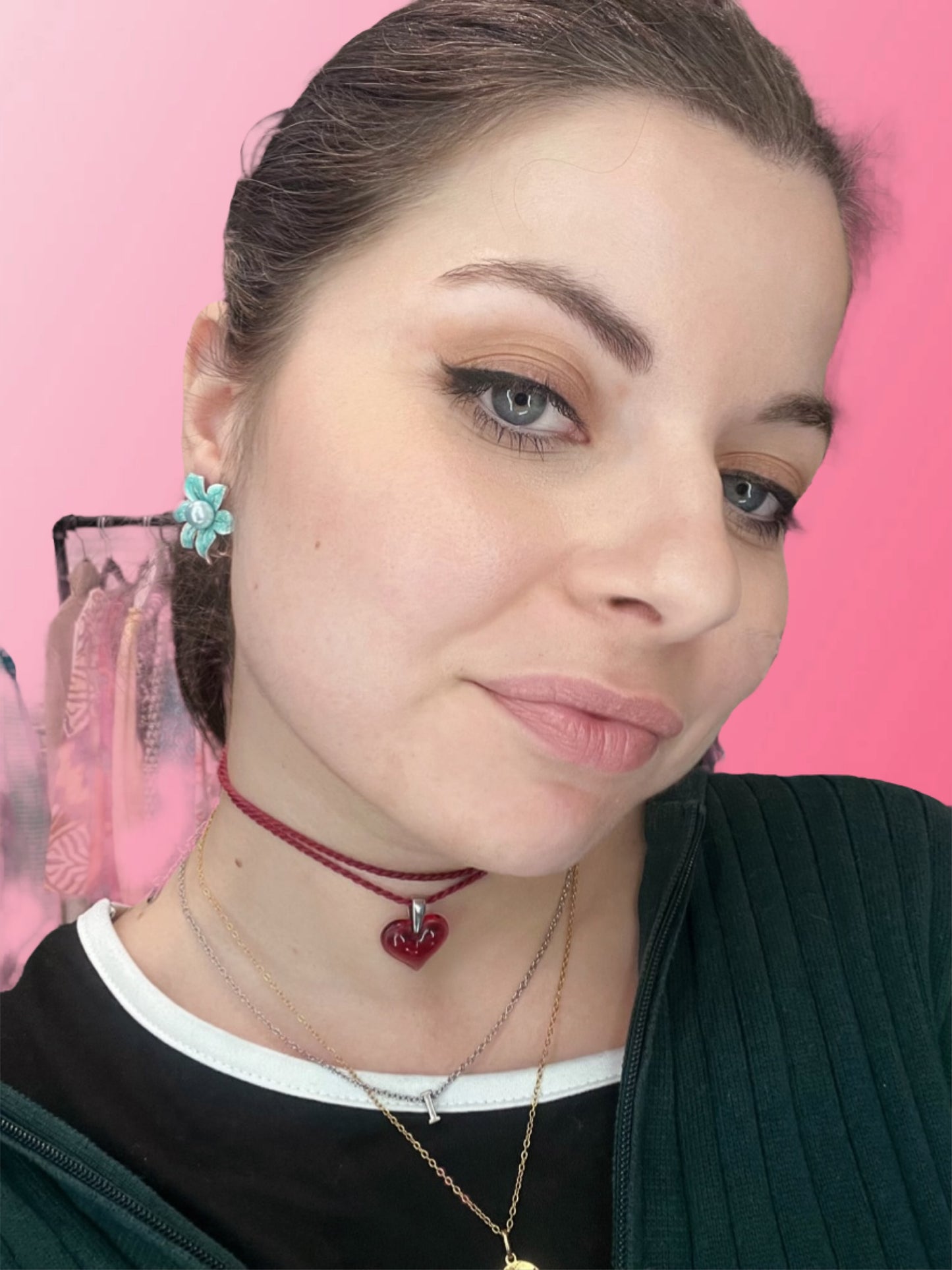 1960s Blue pearly clips