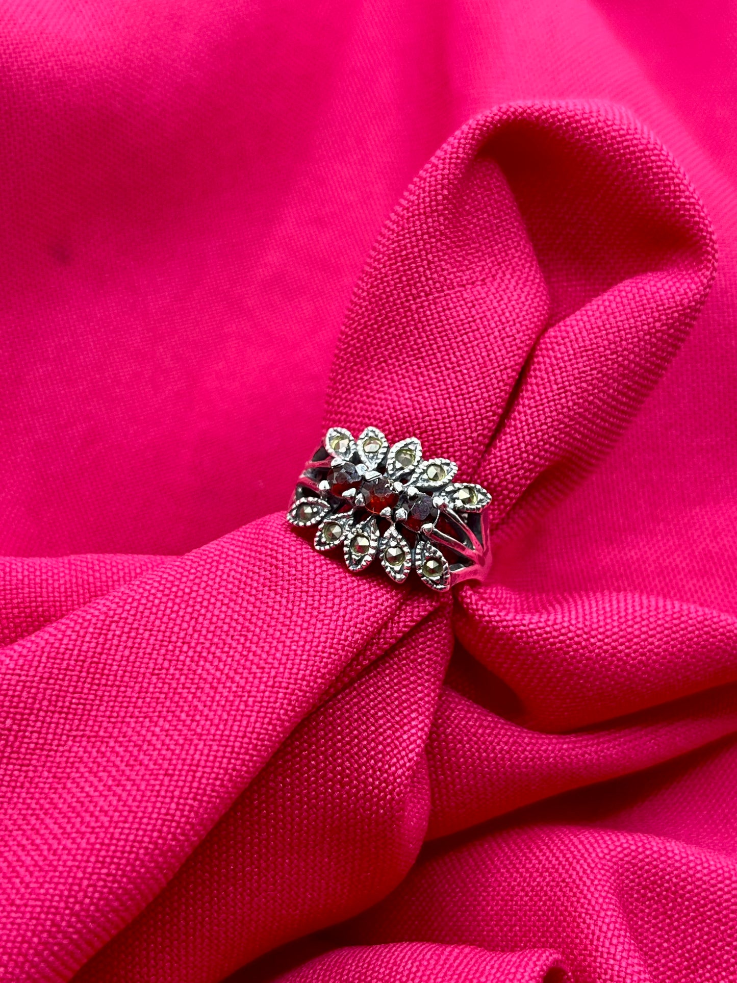 Red crystals ring
