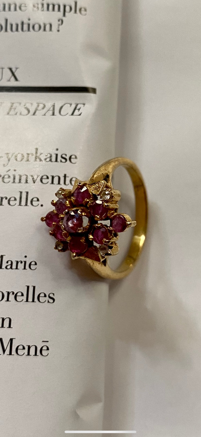 Old pink gold plated ring
