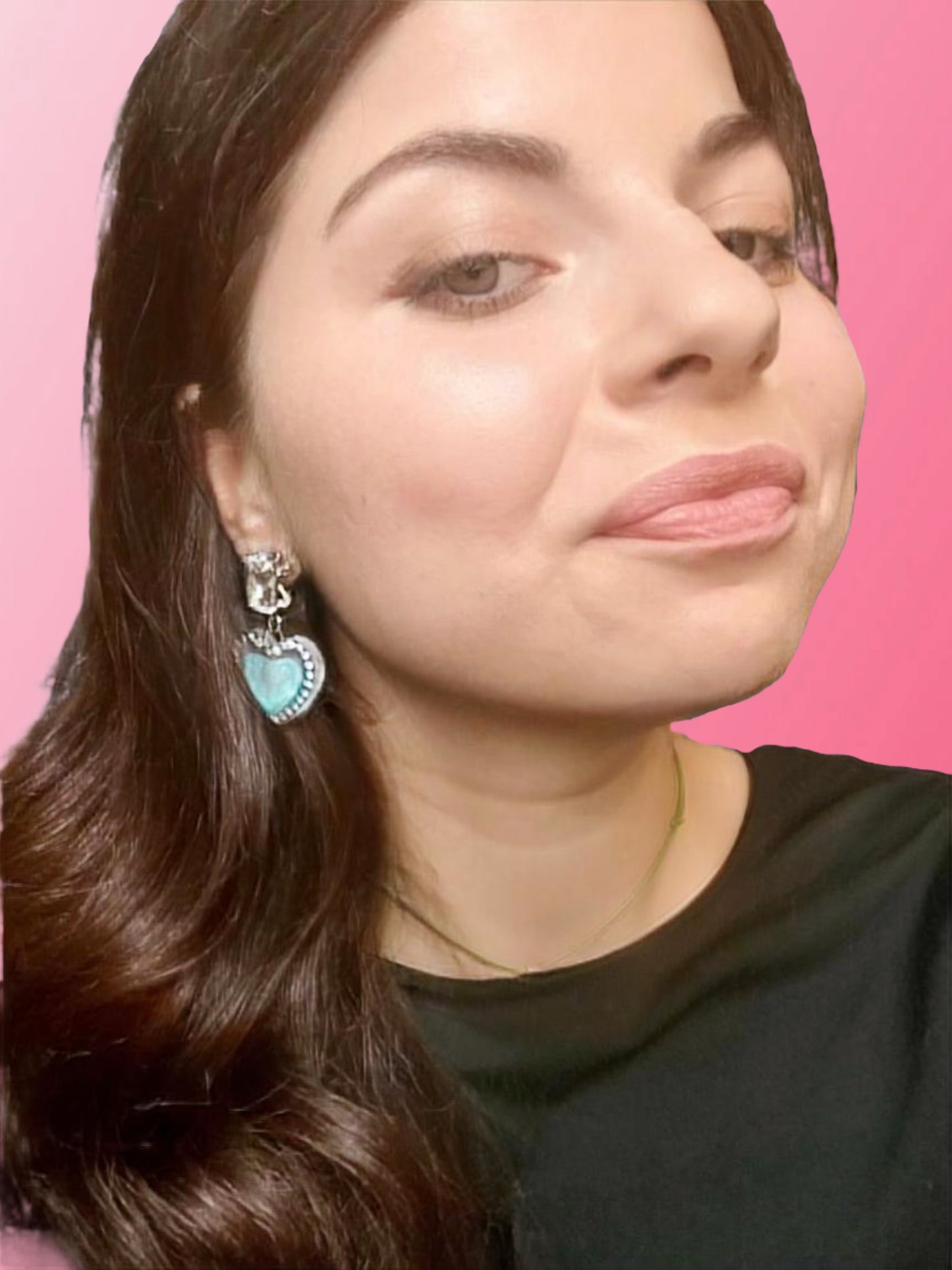 Blue hearts earrings