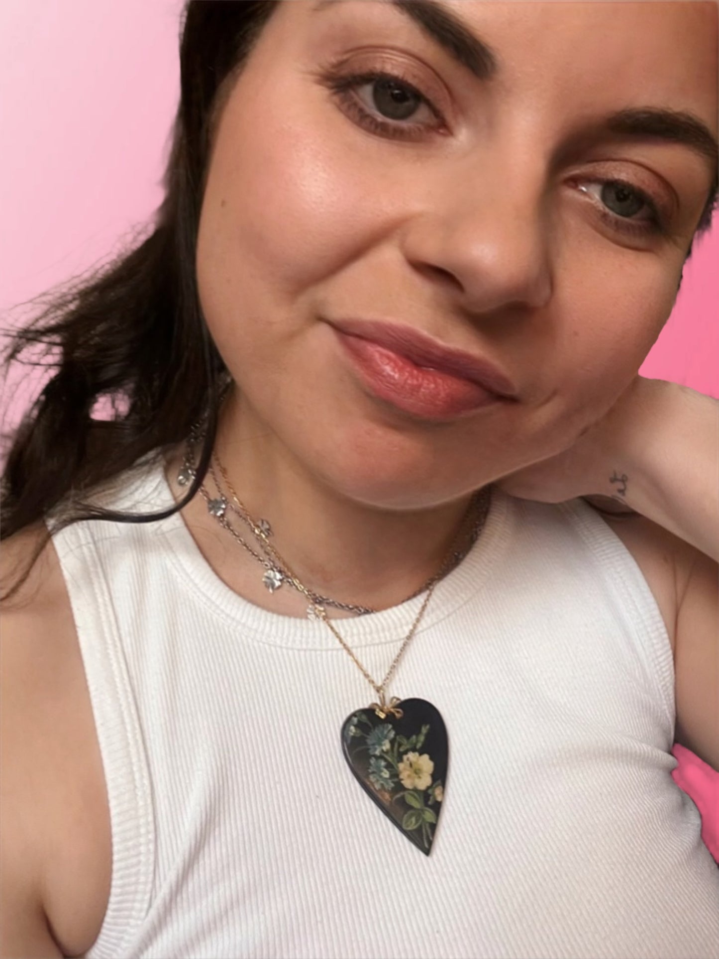Wood painted necklace