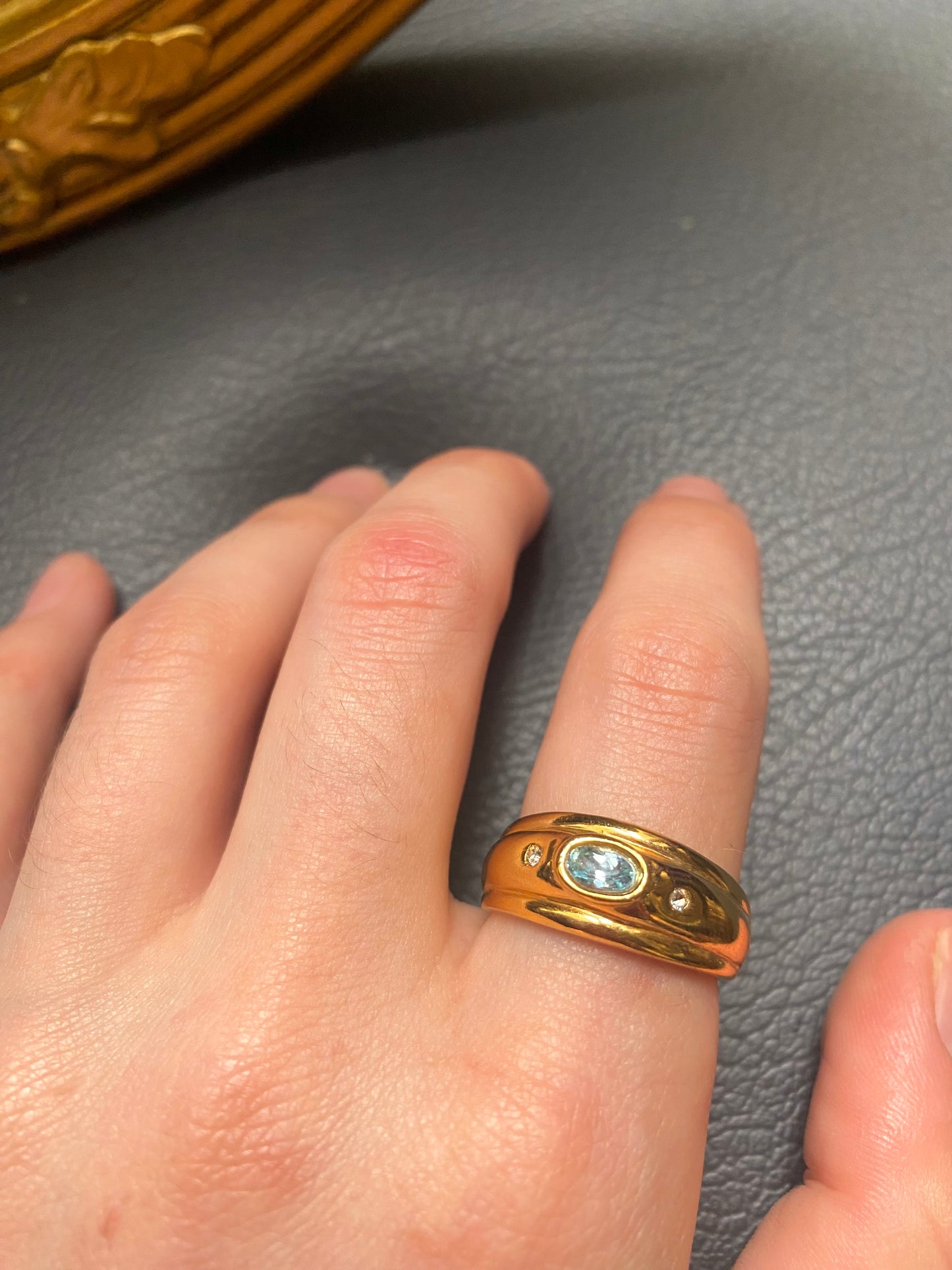 Aquamarine band ring