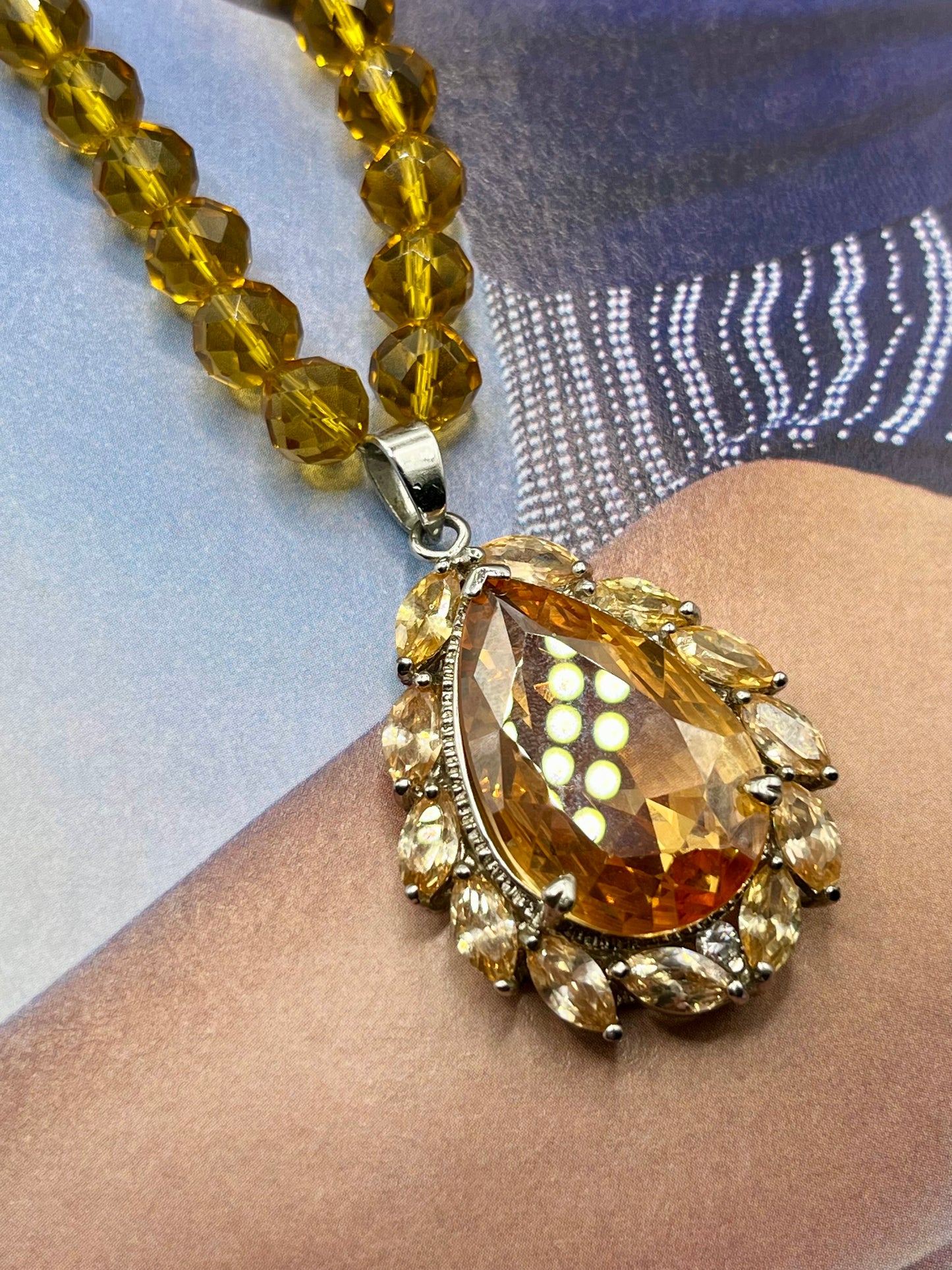 Orange pearl necklace