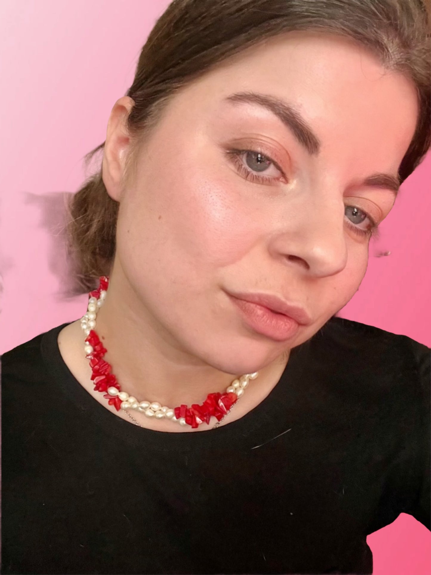 Pearls and coral necklace