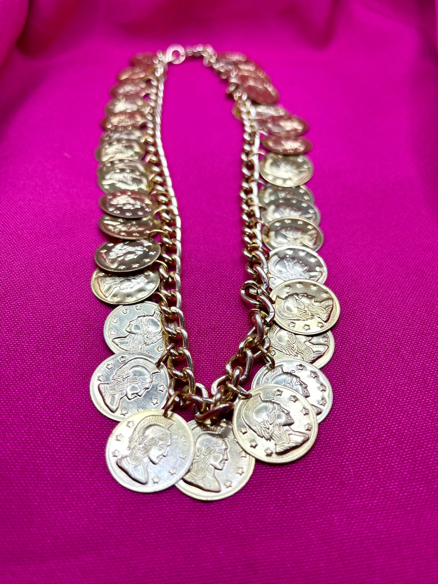 Gold charms necklace