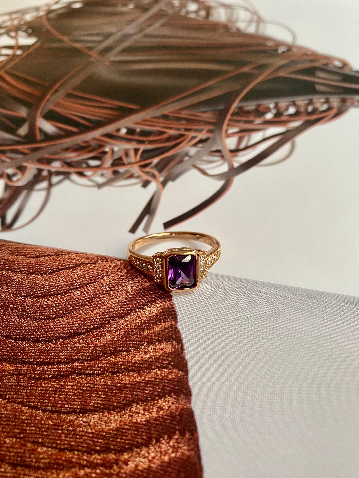 Square solitaire ring
