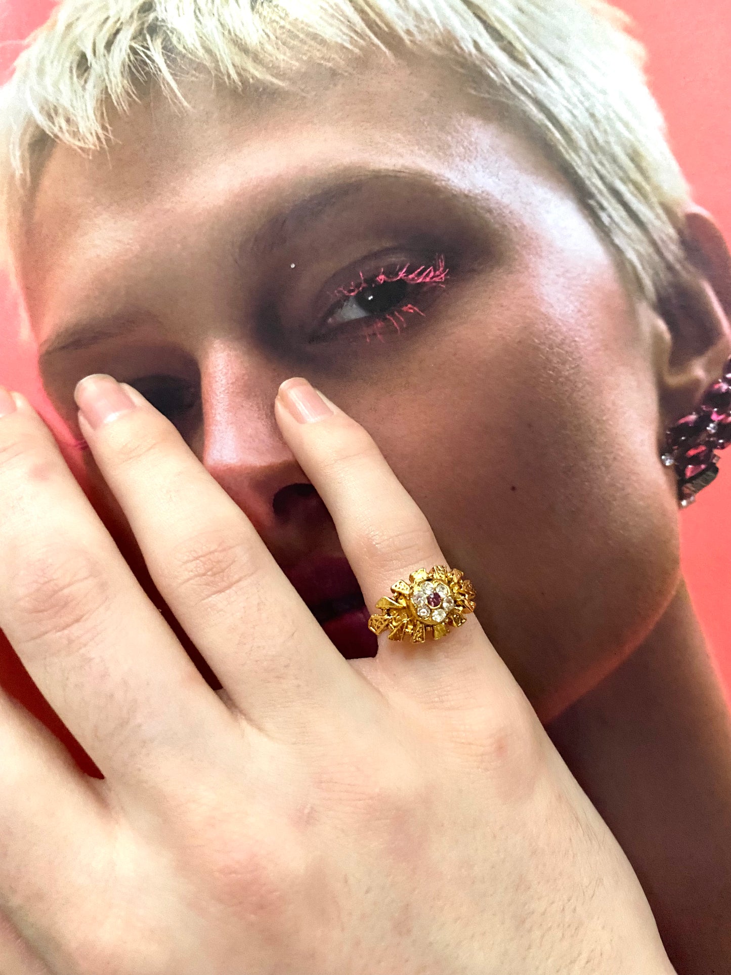 60’s little flower ring