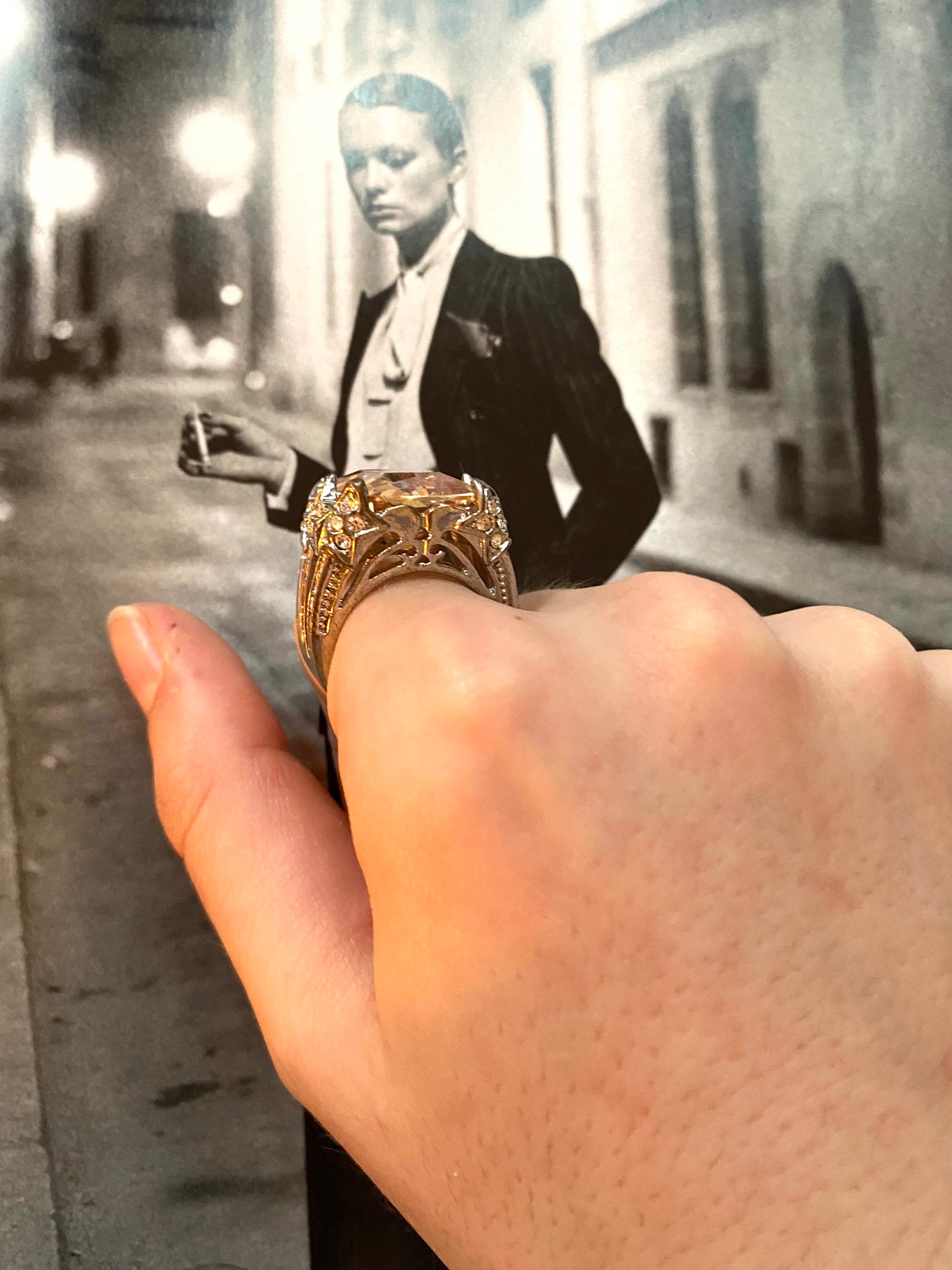Bague cristal orange