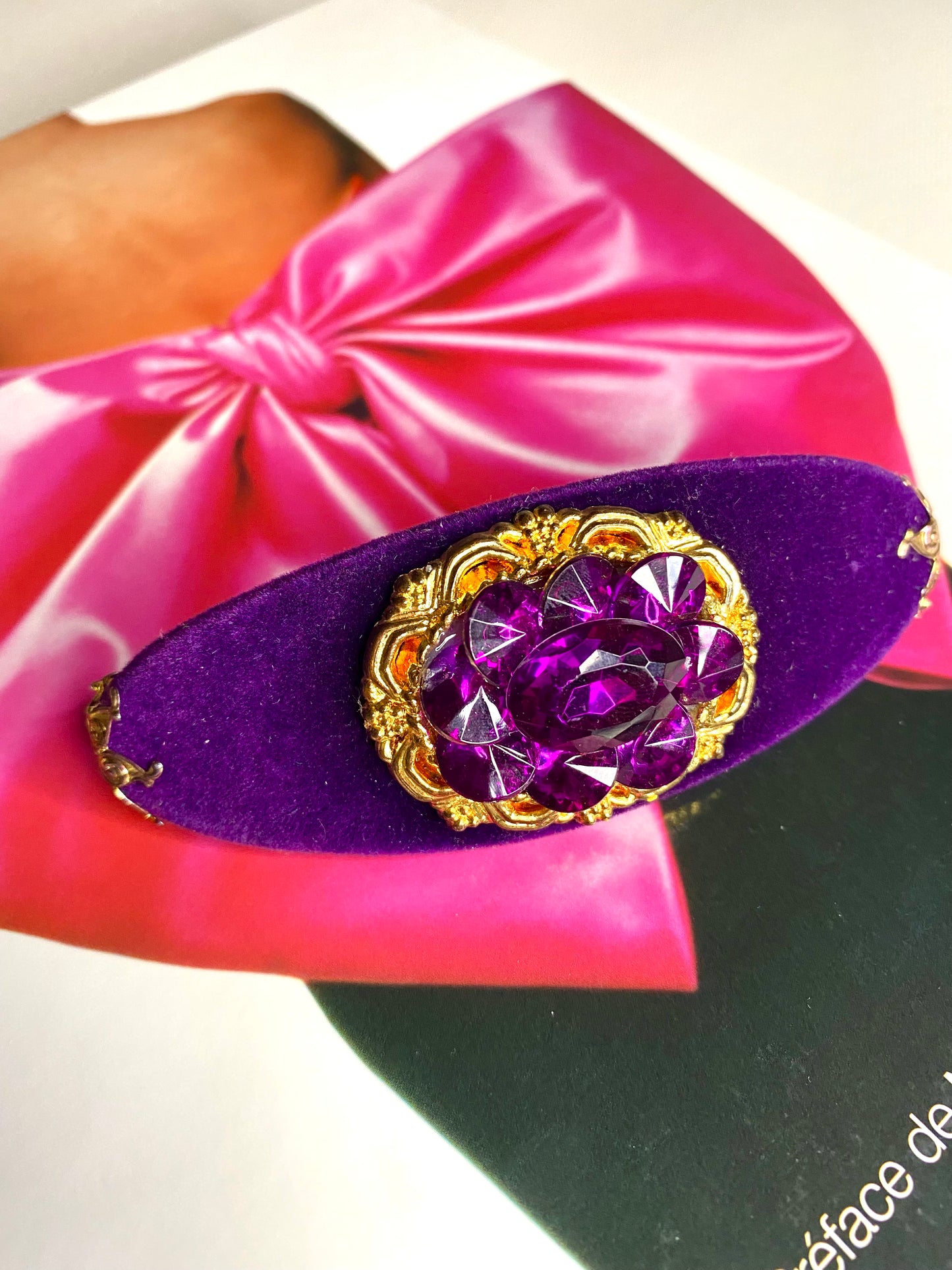 Velvet barrette