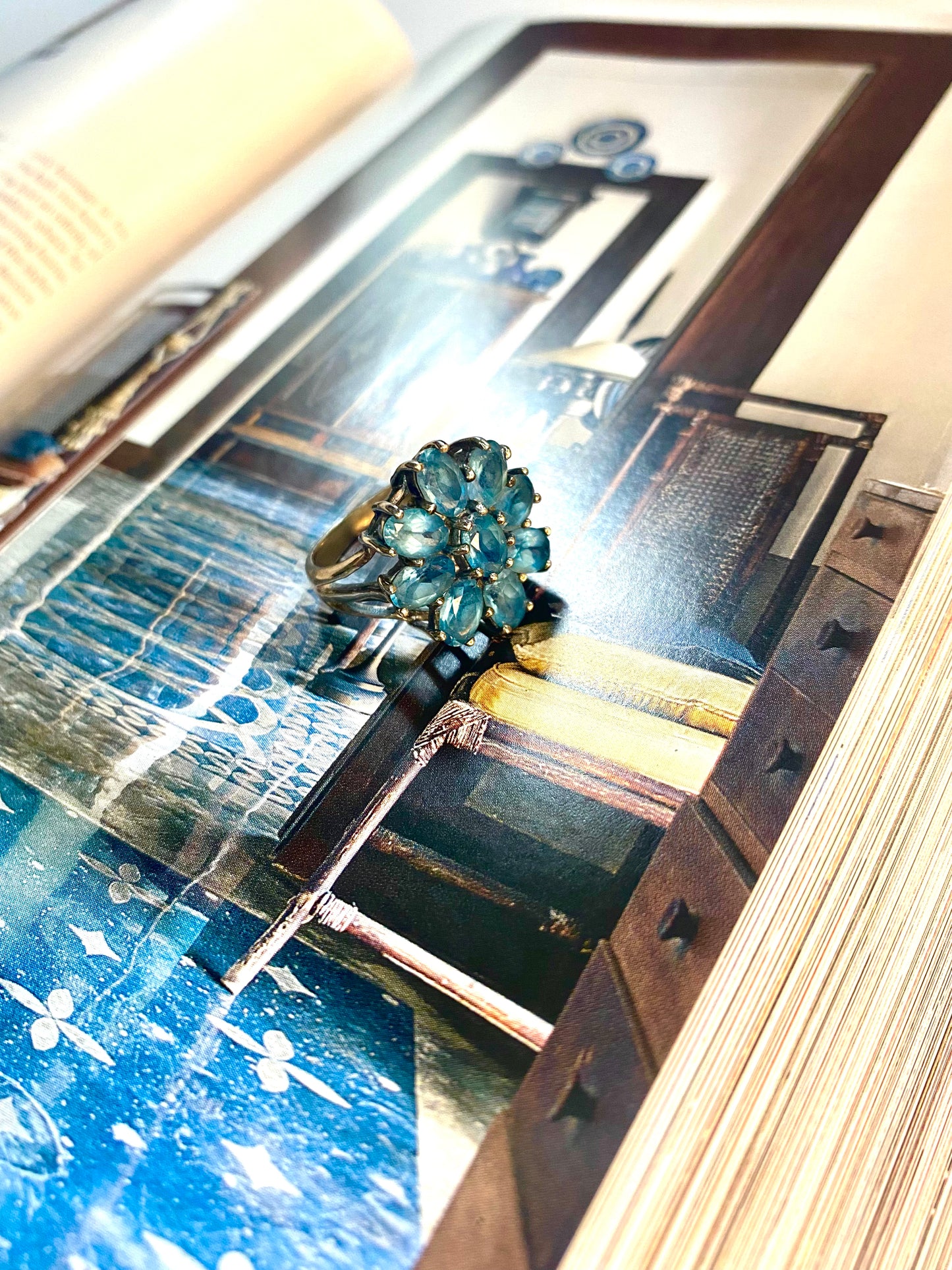Blue flower ring