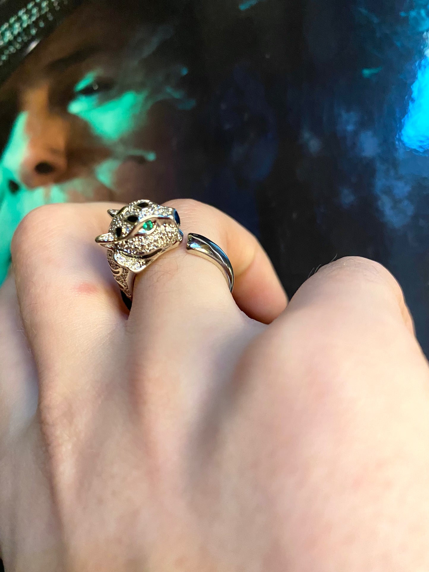 Leopard Silver ring