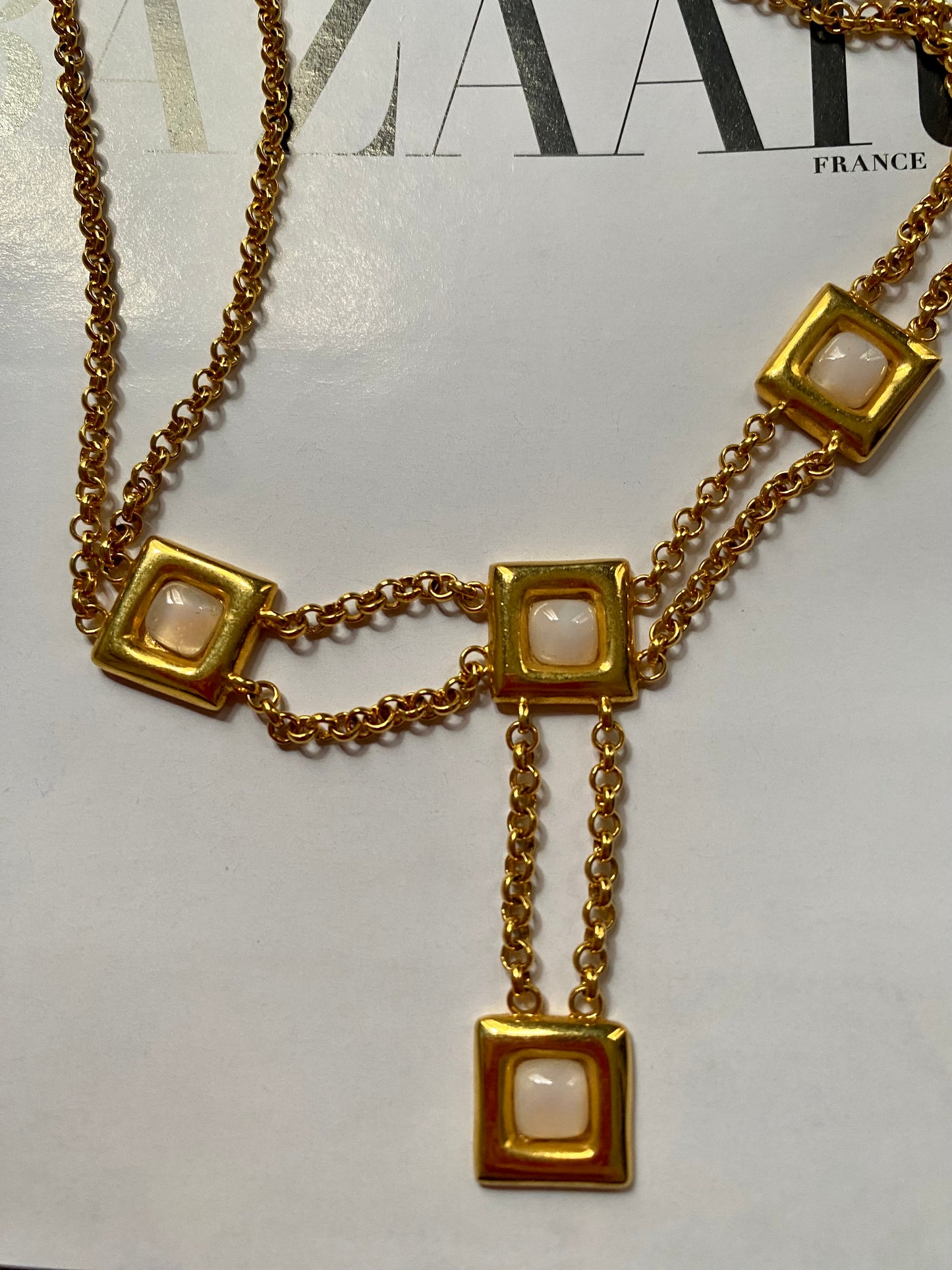 Gold plated and resine necklace