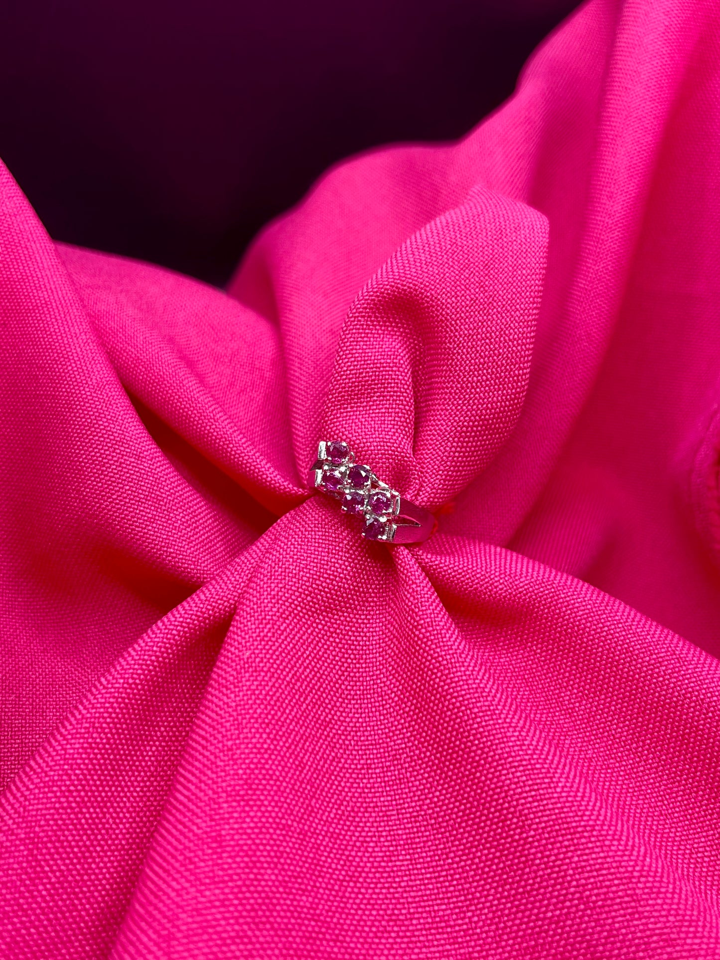 Fuschia silver ring