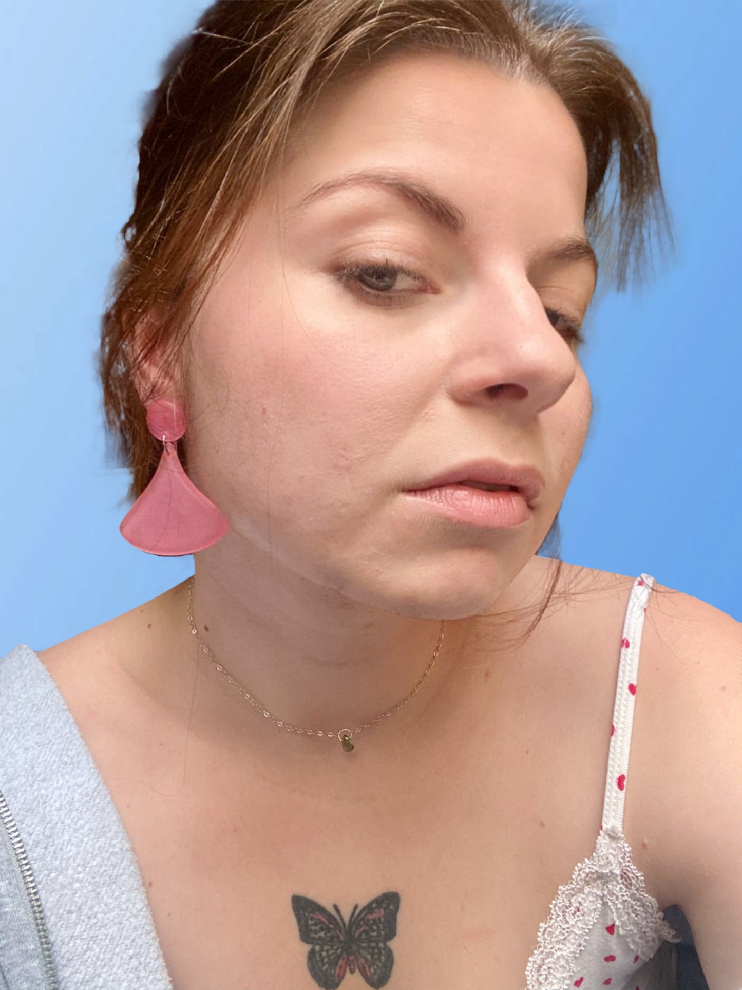 Pink resin earrings