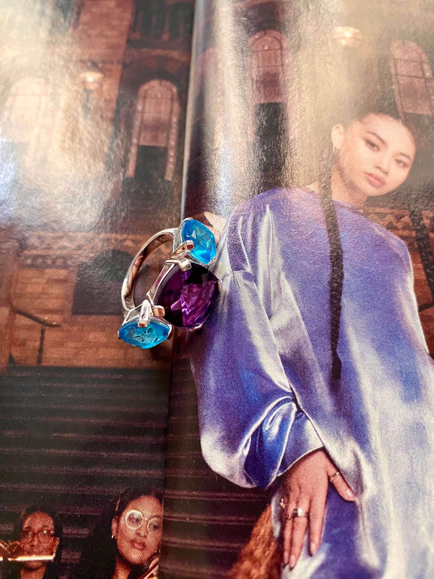 Topaze & Amethyst ring