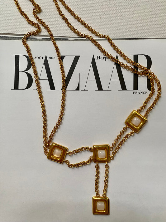 Gold plated and resine necklace