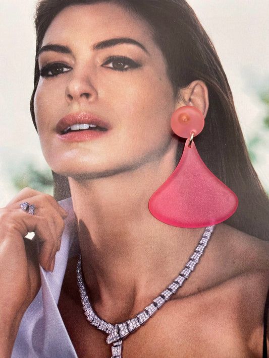 Pink resin earrings