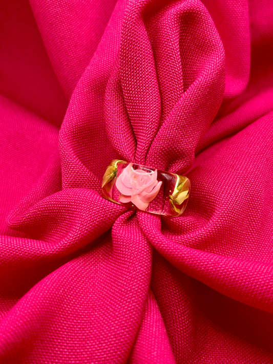 Pink rose ring