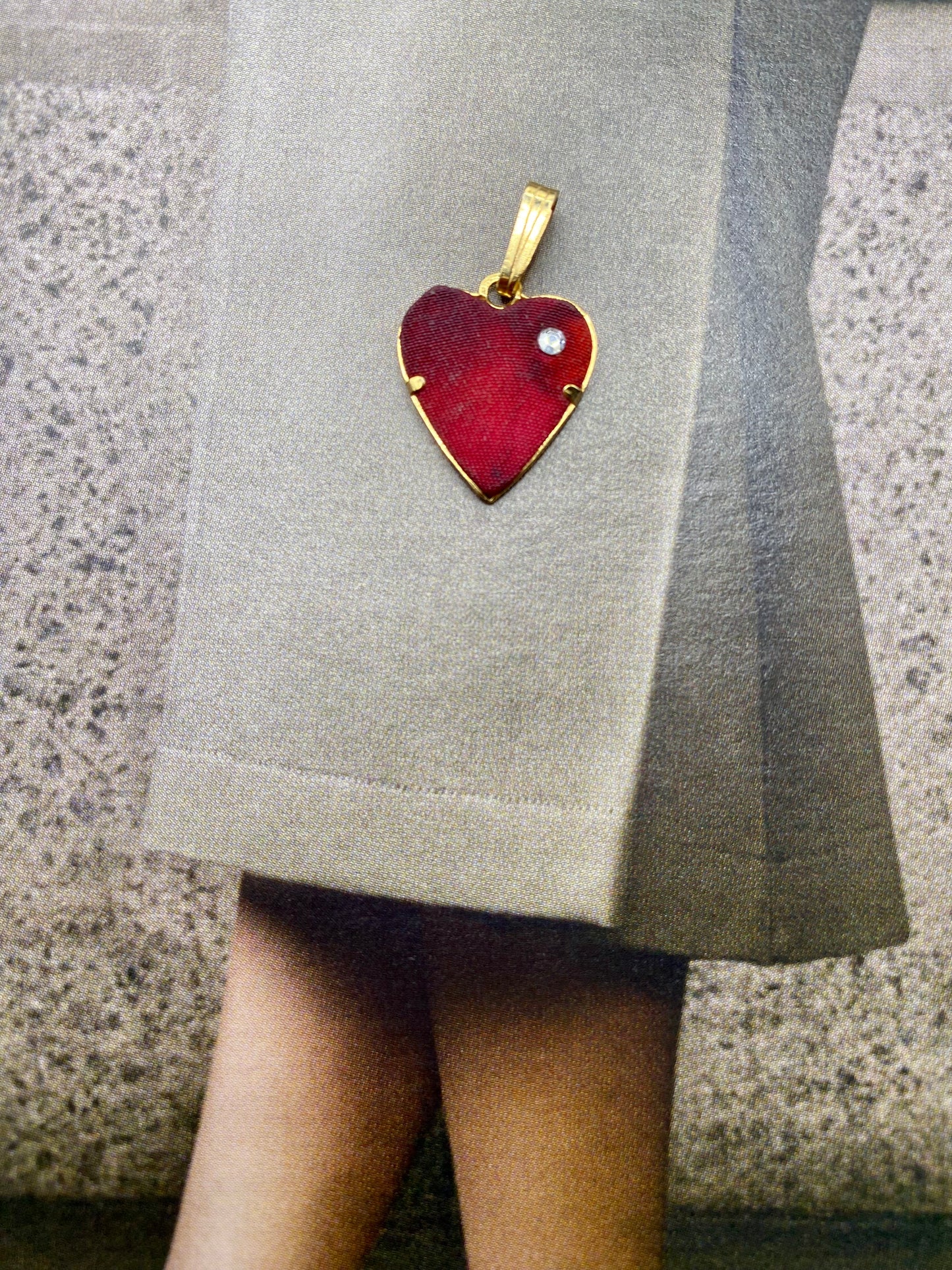 Fabric heart pendant