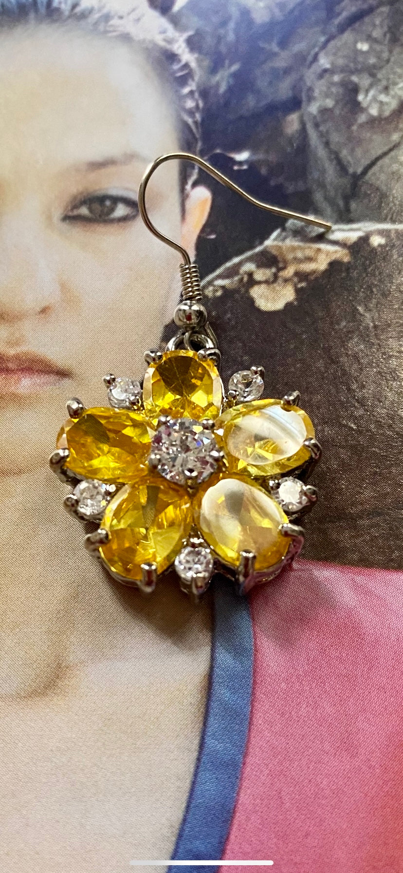 Yellow flower earrings