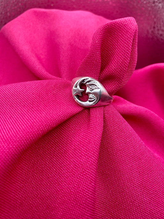Moon & star ring