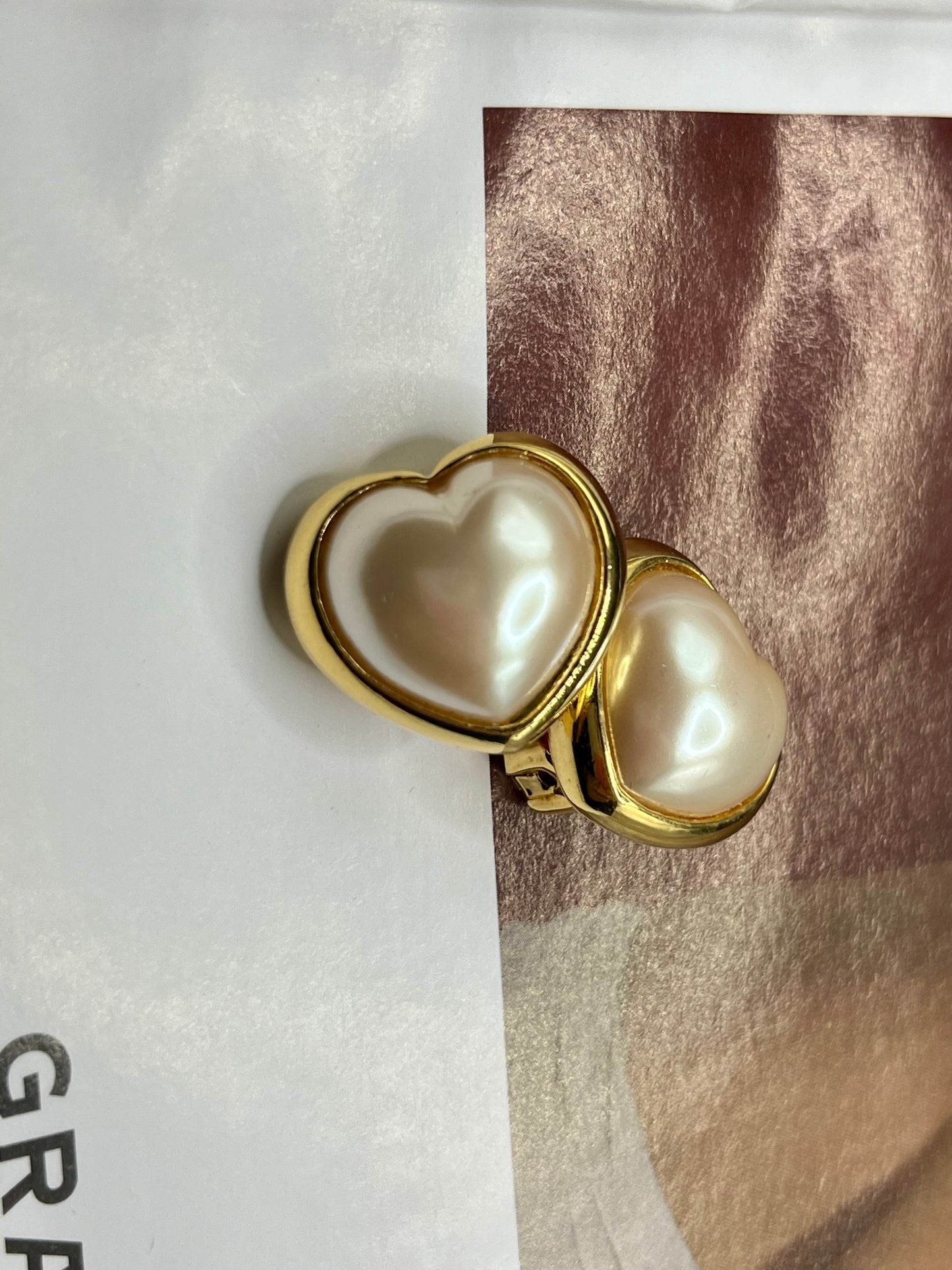 Heart pearl clips