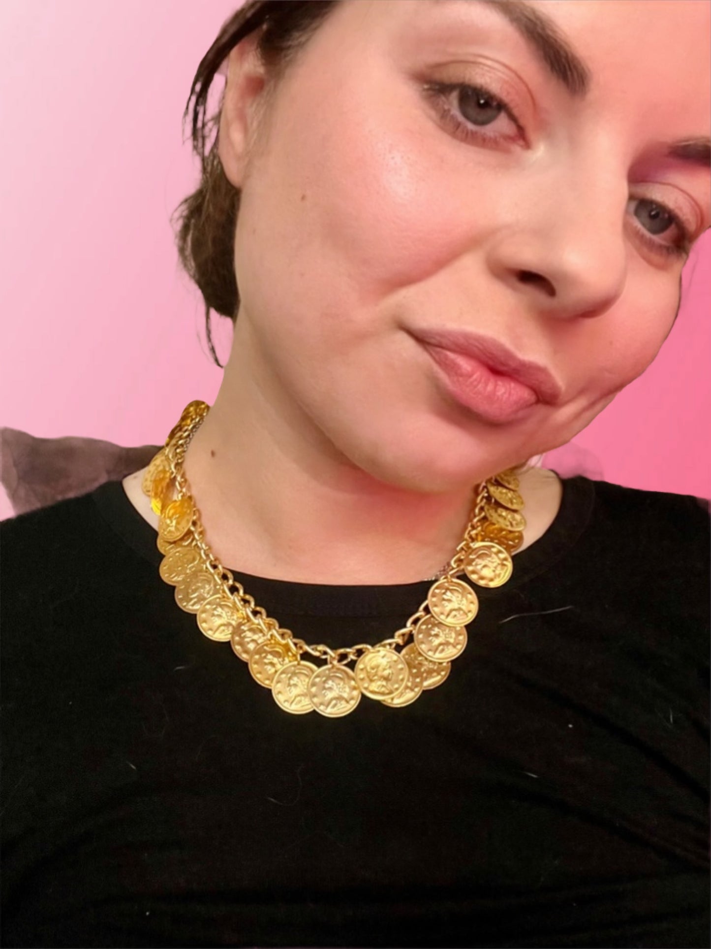 Gold charms necklace