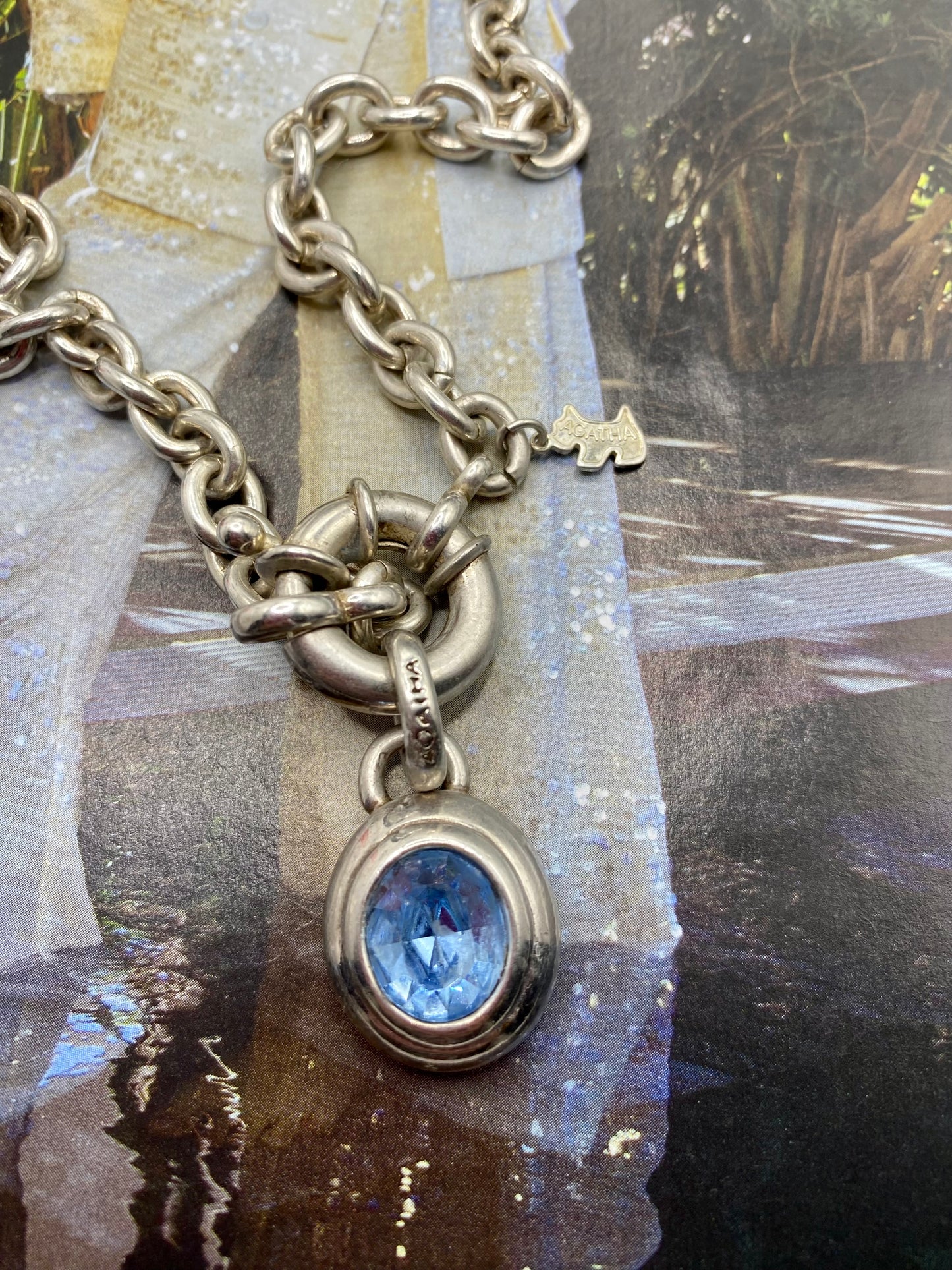 Blue silver necklace