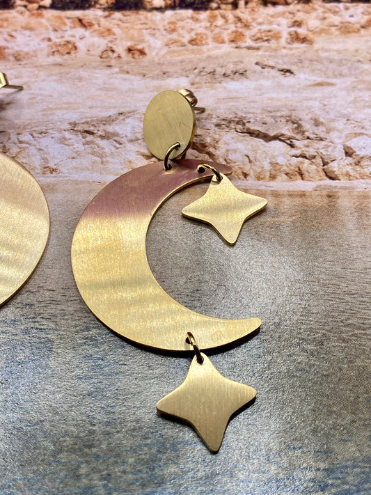 Moon and stars earrings