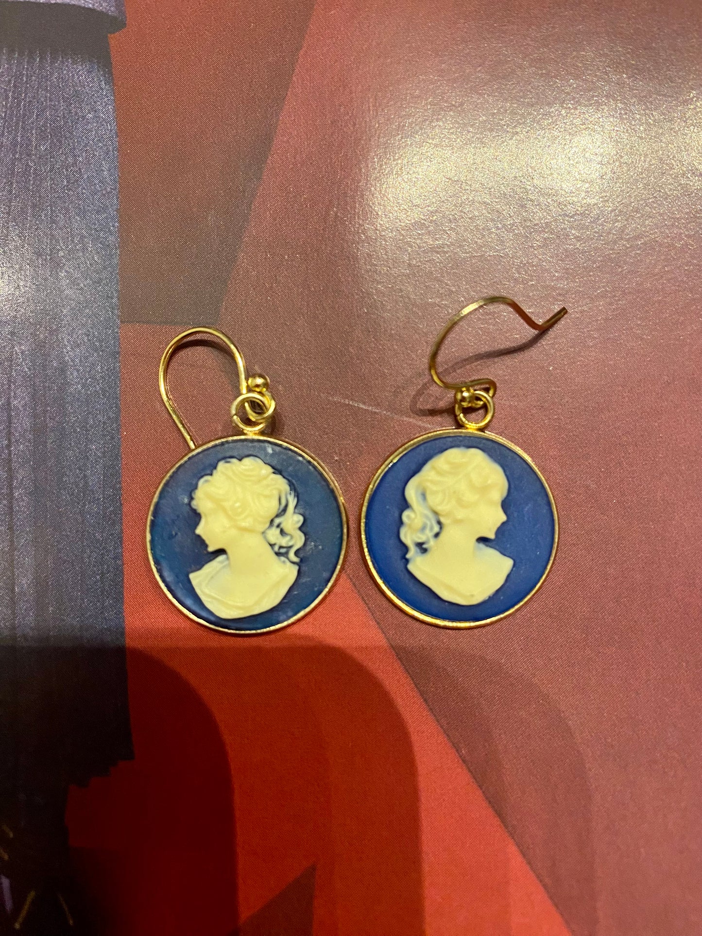 Blue Cameo earrings