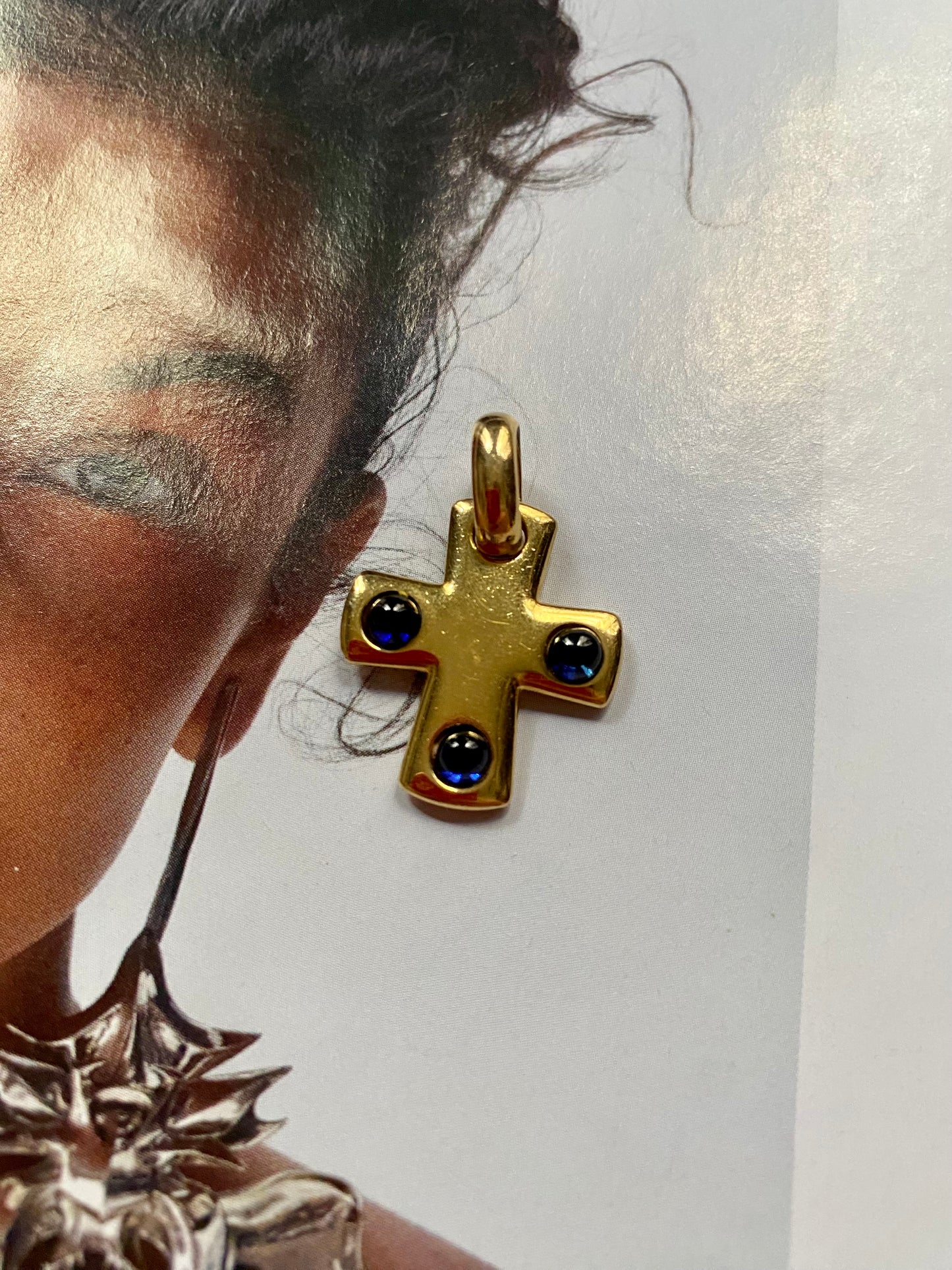 Cross gold plated pendant