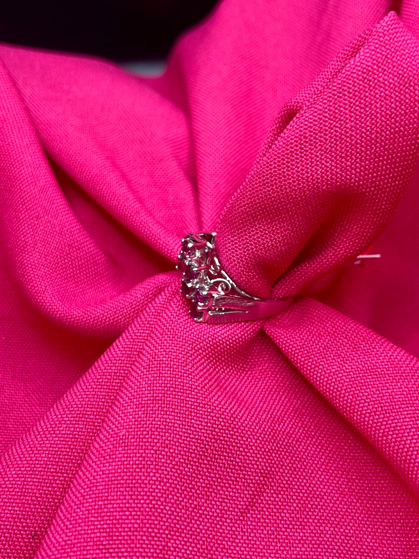 Fuschia silver ring