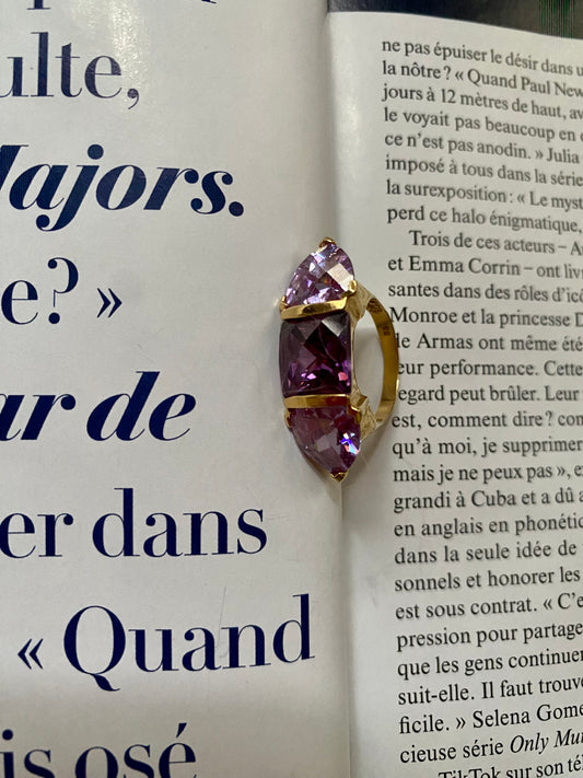 Gold plated and Amethyst ring
