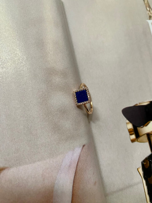 Square Lapis-lazuli ring