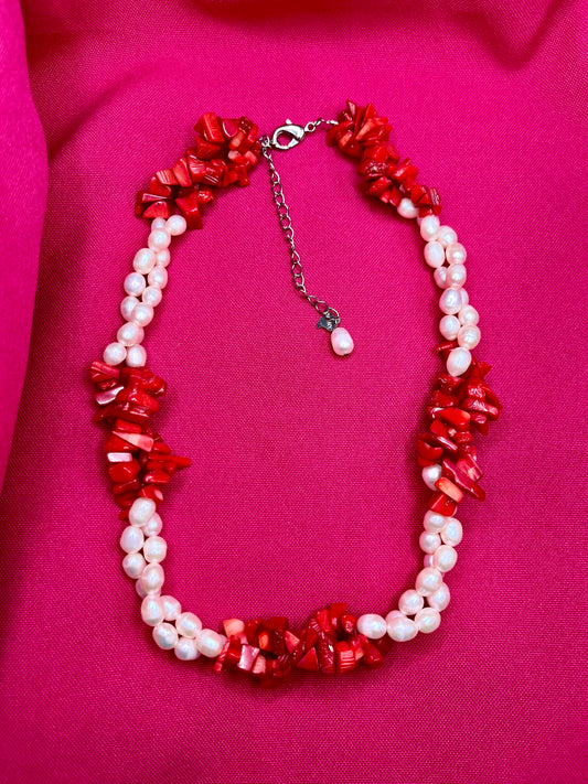 Pearls and coral necklace